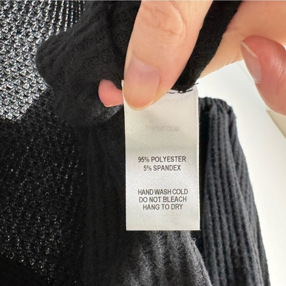 NEW Lulus Jack of All Trades Open Back Waffle Knit Black Top Size Medium - Picture 9 of 9